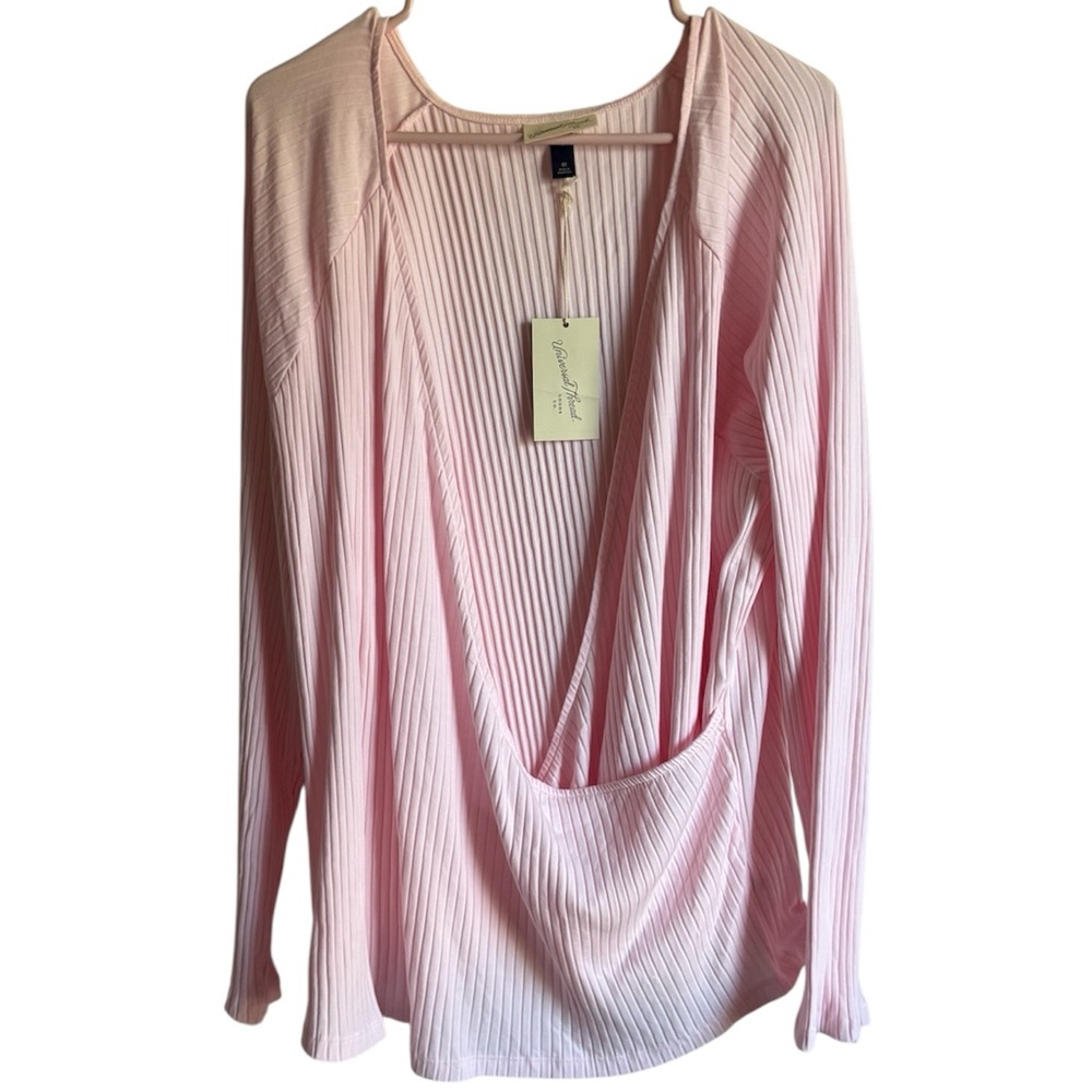 Universal Thread Light Pink Ribbed Blouse NWT - image 1